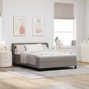 Cama Box Spring com Colchão taupe 140x200 cm em Tecido