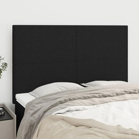 Cabeceira de cama 4 pcs tecido 72x5x78/88 cm preto