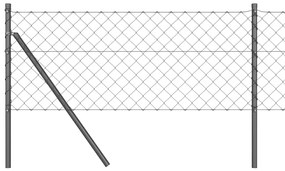 Conjunto de Postes de Cerca Cinzeto 0.6 x 25 m Aço Galvanizado