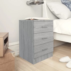 vidaXL Mesa cabeceira 38x35x56 cm derivados de madeira cinzento sonoma