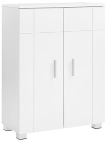 Armário de casa de banho com prateleiras reguláveis 60 x 30 x 82 cm Branco