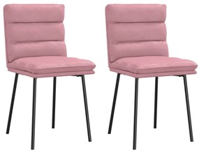 Cadeiras de jantar 2 pcs veludo rosa