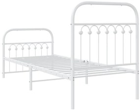 Estrutura de cama com cabeceira e pés 80x200 cm metal branco