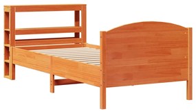 Cama sem colchão 100x200 cm pinho maciço castanho-mel