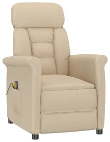 Cadeira de Massagem vidaXL em Tecido Microfibra Creme