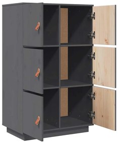 Aparador alto 67x40x108,5 cm pinho maciço cinza