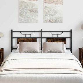 Cabeceira de cama 150 cm derivados madeira/aço carvalho fumado