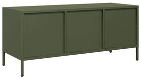 Móvel de TV 101,5x39x43,5 cm aço laminado a frio verde-azeitona