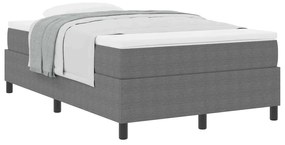 Cama Box Spring com Colchão Cinza Claro - 120 x 200 cm em tecido cordu