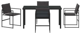 Conjunto de Jantar de Jardim de 5 Peças com Almofadas de Textileno Pre