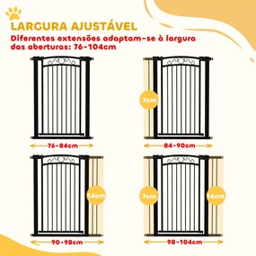 PawHut Barreira de Segurança para Cães Extensível 76-102 cm Barreira p