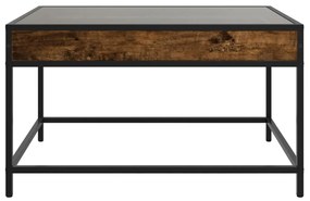 Mesa de centro luzes LED Infinity 70x50x41 cm carvalho fumado