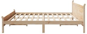 Cama sem colchão 200x200 cm madeira de pinho maciça