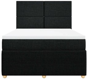 Cama com molas/colchão 140x200 cm tecido preto