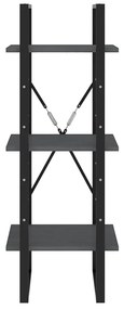 Estante c/ 3 prateleiras 40x30x105 cm pinho maciço cinzento