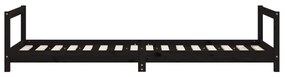 Estrutura de cama infantil 90x200 cm pinho maciço preto