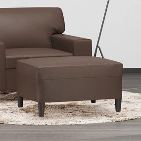 vidaXL Apoio de pés 70x55x41 cm couro artificial castanho