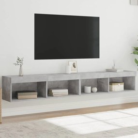 vidaXL Móveis de TV com luzes LED 2 pcs 100x30x30 cm cinzento cimento