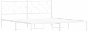 Estrutura de cama com cabeceira 180x200 cm metal branco