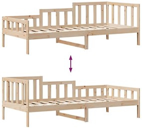 Sofá-cama com gavetas 90x200 cm madeira de pinho maciça