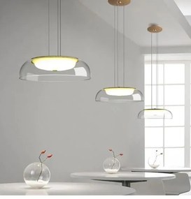 Candeeiro de Teto WITTEN – Ø28x8 cm – Metal e Vidro Transparente com L