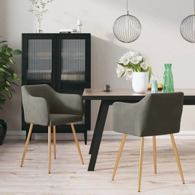 vidaXL Cadeiras de jantar 2 pcs veludo cinzento-escuro