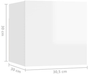 Mesa de cabeceira derivados de madeira branco brilhante