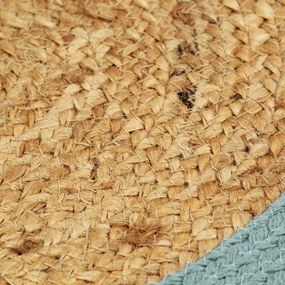 Individuais de mesa 6 pcs juta e algodão 38 cm natural e verde