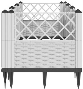 Vaso/floreira de jardim c/ estacas 123,5x43,5x43,5 cm PP branco