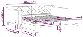Sofá-cama com gavetão 90x190 cm tecido cinzento-claro