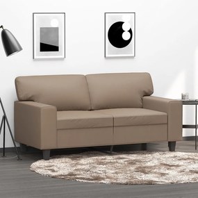 vidaXL Sofá de 2 lugares 120 cm couro artificial cor cappuccino