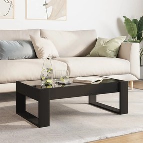 Mesa de centro luzes LED Infinity 90x53x30 cm preto