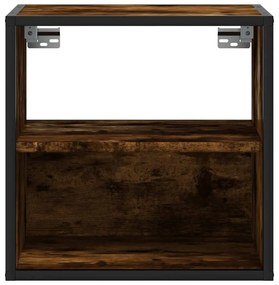 Mesas de cabeceira de parede 2 pcs 40x31x39,5cm carvalho fumado