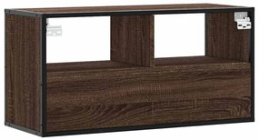 Móvel p/ TV 80x31x39,5cm deriv. madeira/metal carvalho castanho