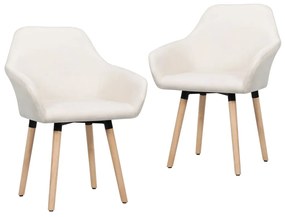 vidaXL Cadeiras de jantar 2 pcs tecido cor creme