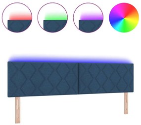 Cabeceira LED vidaXL Design Blocos de Diamantes Azul 180 cm Tecido