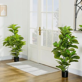 Conjunto de 2 Plantas Artificiais Ficus 110 cm Plantas Artificiais com