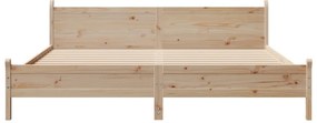 Cama sem colchão 200x200 cm madeira de pinho maciça