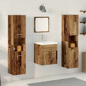 vidaXL Conjunto de Móveis pra Banheiro com porta 4 pcs Madeira Antiga