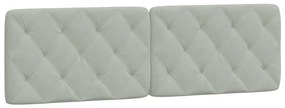 Estrutura de cama c/ luzes LED 160x200 cm veludo cinzento-claro