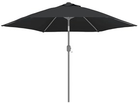 Tecido de substituição p/ guarda-sol exterior 300 cm preto
