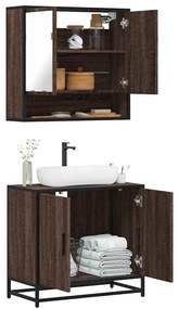 vidaXL 2 pcs conj. móveis WC derivados madeira cor carvalho castanho