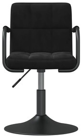 Cadeiras de jantar giratórias 2 pcs veludo preto