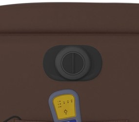Poltrona massagens reclinável elétrica couro artif. castanho