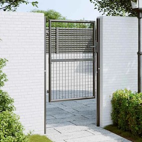 Portão de jardim em rede aço galvanizado 100x175 cm cinzento