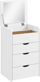 HOMCOM Tocador 3 em 1 com Espelho Basculante e Banqueta, com Gavetas, Branco | Aosom Portugal