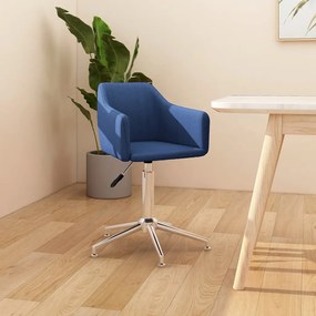 vidaXL Cadeira de escritório giratória tecido azul
