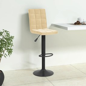 vidaXL Banco de bar veludo cor creme