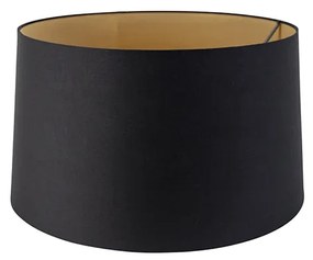 Abajur de algodão preto 45/50/28 com interior dourado Moderno