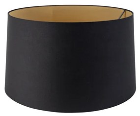 Abajur de algodão preto 45/50/28 com interior dourado